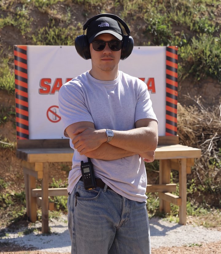 Gabriel at the Provence Tir shooting range